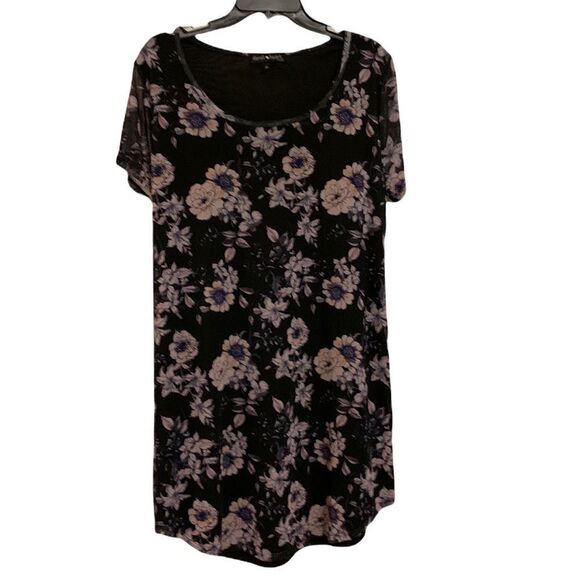 Derek Heart Plus Size 1X fully lined dress with sheer cover and sheer sleeves - Picture 1 of 8